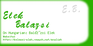 elek balazsi business card